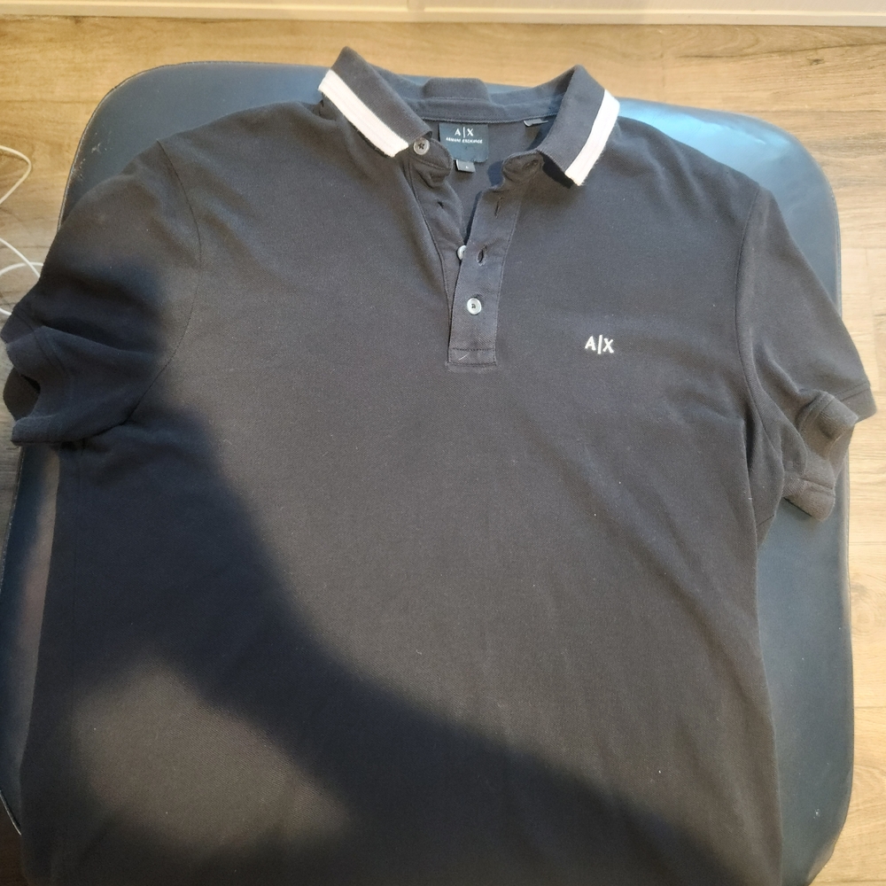 Armani Exchange Black Polo with White Trim